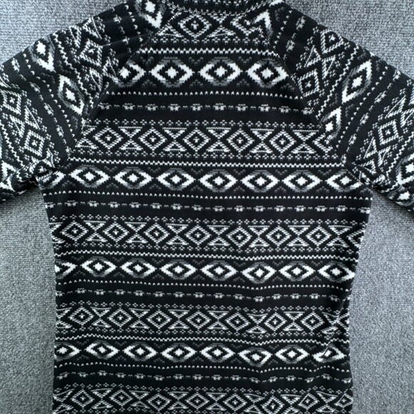 Eddie Bauer Women’s White Black Fair Isle Large Pullover 1/4 Zip Fleece Sweater - Picture 11 of 11